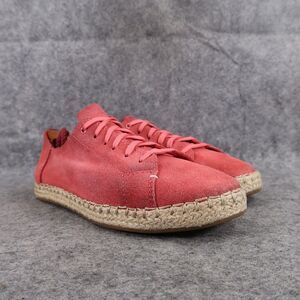 Toms Shoes Womens 5 Sneaker Casual Fashion Leather Lena Lace Up Espadrille Pink